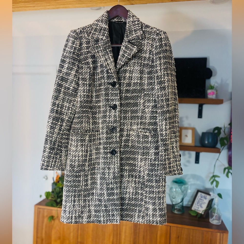 Reitmans-Black and White Wool Coat - Picture 2 of 10